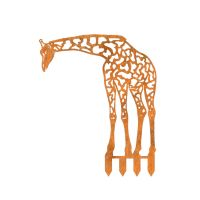 Rustic Drinking Giraffe Silhouette on White Background