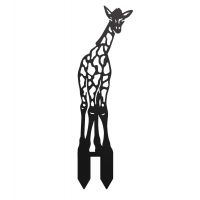 Black Baby Giraffe Silhouette on White Background