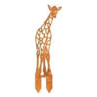 Rustic Baby Giraffe Silhouette on White Background