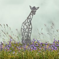 Natural Steel Baby Giraffe Silhouette in Situ Natural Steel Baby Giraffe Silhouette in Situ