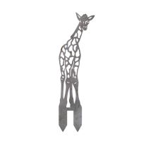 Natural Steel Baby Giraffe Silhouette on White Background Natural Steel Baby Giraffe Silhouette on White Background