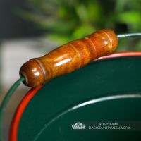 Close-up of the Wooden Handle o the Narrowboat Bucket Close-up of the Wooden Handle o the Narrowboat Bucket