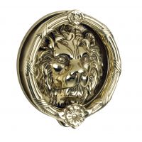 "Sandringham" Large Polished Brass Lion Knocker