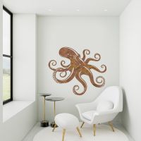 Octopus Rustic Wall Art in a Modern Sitting Room