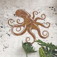 Octopus Rustic Wall Art in Situ on a Rustic Brick Wall