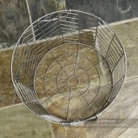 Large Pewter Finish Wire Work Log Basket Top View Large Pewter Finish Wire Work Log Basket Top View