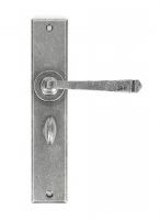 "Ravenscroft" Large Pewter Simplistic Lever Handle With Bathroom Lock
