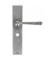 "Ravenscroft" Large Pewter Simplistic Lever Handle With Bathroom Lock