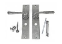 "Ravenscroft" Large Pewter Simplistic Lever Handle With Bathroom Lock