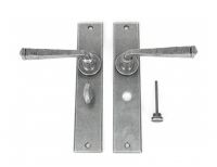 "Ravenscroft" Large Pewter Simplistic Lever Handle With Bathroom Lock