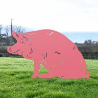 Pig Silhouette in Pink Finish Pig Silhouette in Pink Finish