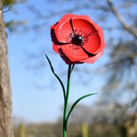 Large Red Poppy Garden Ornament