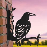 Steel Hanging Basket Bracket with Large Rook on Branches Topper