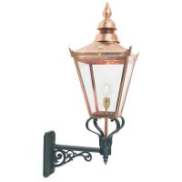 Large Traditional Harrow Copper Victorian Wall Lantern with Ornate Bracket Large Traditional Harrow Copper Victorian Wall Lantern with Ornate Bracket