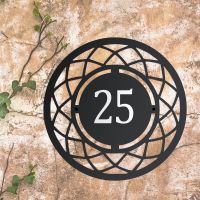 Circular Lattice Iron House Number Sign Circular Lattice Iron House Number Sign