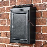 Tudor Rose Post Box Finished in All Black Tudor Rose Post Box Finished in All Black