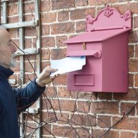 Goldhay post box in a watermelon finish. 
