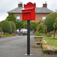 “Blushed Peony” Red Goldhay Post Box