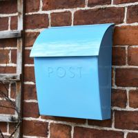 “Spring Skies” Light Blue Contemporary Post Box with Lock “Spring Skies” Light Blue Contemporary Post Box with Lock