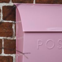 “Rose Mist” Light Pink Contemporary Post Box with Lock 