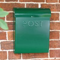 “Vineyard Valleys” Green Contemporary Post Box on Wall “Vineyard Valleys” Green Contemporary Post Box on Wall