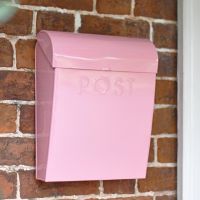 "Rose Mist" Light Pink Contemporary Post Box 