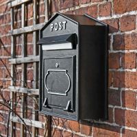 Side view of Black and White Postbox Side view of Black and White Postbox
