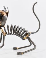 Close up of scrap metal art sculpture