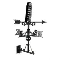 Leaning Tower of Pisa Weathervane Created From Iron and Finished in Black