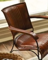 The "Byron" Tan Leather & Wood Armchair Design