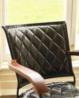 The "Bantam" Black Leather & Wood Armchair Backrest The "Bantam" Black Leather & Wood Armchair Backrest