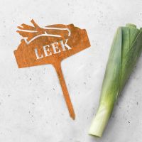 "Leek" Vegetable Label Created From Steel "Leek" Vegetable Label Created From Steel
