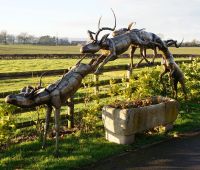 “Leaping Impala” African Antelope Garden Sculpture