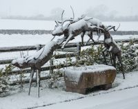 “Leaping Impala” African Antelope Garden Sculpture