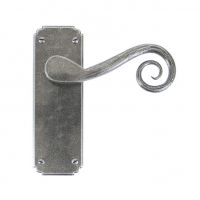 Antique Pewter Monkey Tail Lever Latch Set