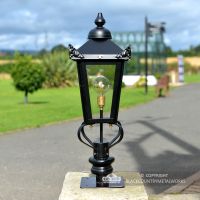 Victorian Pillar Light and Lantern Set in Situ on a Driveway