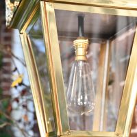 Close up of wall lantern and bulb 