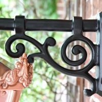 Close up of decorative wall mounting bracket 