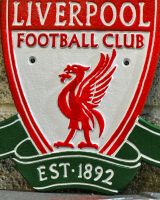 Close up of hand painted detail on liverpool football club wall art Close up of hand painted detail on liverpool football club wall art