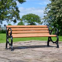 Ornate Design Brown Park Bench