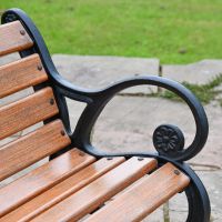 Ornate Design Brown Park Bench with fibre- reinforced polymer slat 