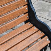 Close up of bench fibre- reinforced polymer slats Close up of bench fibre- reinforced polymer slats