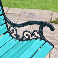 Close up of Green Victorian Park Bench