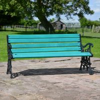 Green Victorian Park Garden Bench in situ
