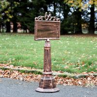 Antique Bronze Bollard and Sign in Situ Antique Bronze Bollard and Sign in Situ