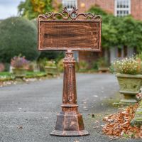 Antique Bronze Bollard and Sign in Situ Antique Bronze Bollard and Sign in Situ