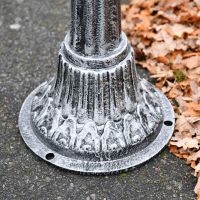Close up of driveway bollard with drilled holes 