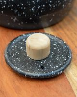 "Ginga" Cast Iron Japanese Style Teapot in Black Close up of the Lid