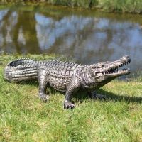 Life-Size Cast Aluminium Crocodile Garden Sculpture
