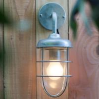 Galvanised Steel Coastal Cage Light in Situ Galvanised Steel Coastal Cage Light in Situ